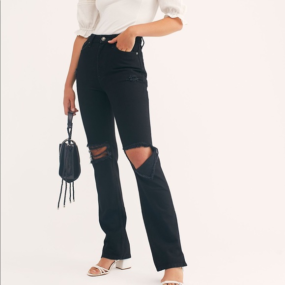 *SOLD* Free People Black Denim - Picture 2 of 6